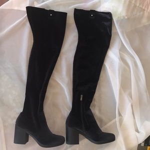 Over the Knee Velvet Boots